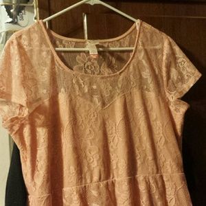 Blush-colored Illusion Sweetheart Neckline Dress
